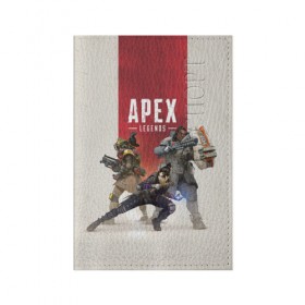 Обложка для паспорта матовая кожа с принтом APEX LEGENDS в Екатеринбурге, натуральная матовая кожа | размер 19,3 х 13,7 см; прозрачные пластиковые крепления | Тематика изображения на принте: apex | legend | legends | titanfall | апекс | бангалор | бладхаунд | верхушки | гибралтар | каустик | лайфлайн | легенда | легенды | ледженд | леджендс | мираж | рэйф | титанфол