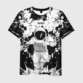 Мужская футболка 3D с принтом NASA в Екатеринбурге, 100% полиэфир | прямой крой, круглый вырез горловины, длина до линии бедер | Тематика изображения на принте: nasa | астронавт | звезды | земля | космонавт | космос | луна | марс | наса | планета | роскосмос | созвездие | шатл