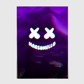 Постер с принтом MARSHMELLO GLITCH в Екатеринбурге, 100% бумага
 | бумага, плотность 150 мг. Матовая, но за счет высокого коэффициента гладкости имеет небольшой блеск и дает на свету блики, но в отличии от глянцевой бумаги не покрыта лаком | dj | marshmello | usa | америка | клубная музыка | маршмелло | музыка | музыкант