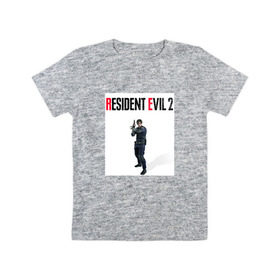 Детская футболка хлопок с принтом Resident Evil 2 : Remake (Leon Kennedy) в Екатеринбурге, 100% хлопок | круглый вырез горловины, полуприлегающий силуэт, длина до линии бедер | Тематика изображения на принте: 
