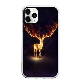 Чехол для iPhone 11 Pro Max матовый с принтом Огненный олень в Екатеринбурге, Силикон |  | deer | fire | flame | horns | огонь | пламя | рога