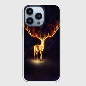 Чехол для iPhone 13 Pro с принтом Огненный олень в Екатеринбурге,  |  | deer | fire | flame | horns | огонь | пламя | рога