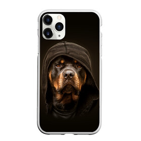 Чехол для iPhone 11 Pro матовый с принтом Ротвейлер в капюшоне  в Екатеринбурге, Силикон |  | rottweiler | капюшон | молоссы | пастух | пёс | собака | щенок