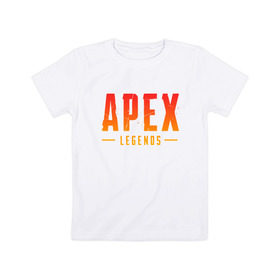 Детская футболка хлопок с принтом APEX LEGENDS в Екатеринбурге, 100% хлопок | круглый вырез горловины, полуприлегающий силуэт, длина до линии бедер | apex | apex legends | battle | battle royal | titanfall | апекс | апекс легендс | батл рояль | битва | война | королевская битва