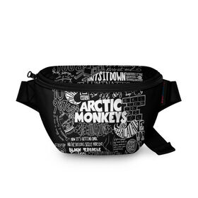 Поясная сумка 3D с принтом Arctic Monkeys в Екатеринбурге, 100% полиэстер | плотная ткань, ремень с регулируемой длиной, внутри несколько карманов для мелочей, основное отделение и карман с обратной стороны сумки застегиваются на молнию | arctic monkeys | алекс тёрнер | арктик манкиз | группы | джейми кук | инди | музыка | мэтт хелдерс | ник омэлли | постпанк | рок