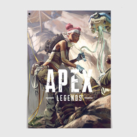 Постер с принтом APEX Legends в Екатеринбурге, 100% бумага
 | бумага, плотность 150 мг. Матовая, но за счет высокого коэффициента гладкости имеет небольшой блеск и дает на свету блики, но в отличии от глянцевой бумаги не покрыта лаком | 2 | 2019 | 3 | apex | game | legends | titanfall | игра | титанфолл