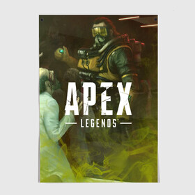 Постер с принтом APEX Legends в Екатеринбурге, 100% бумага
 | бумага, плотность 150 мг. Матовая, но за счет высокого коэффициента гладкости имеет небольшой блеск и дает на свету блики, но в отличии от глянцевой бумаги не покрыта лаком | 2 | 2019 | 3 | apex | game | legends | titanfall | игра | титанфолл