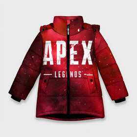 Зимняя куртка для девочек 3D с принтом APEX Legends в Екатеринбурге, ткань верха — 100% полиэстер; подклад — 100% полиэстер, утеплитель — 100% полиэстер. | длина ниже бедра, удлиненная спинка, воротник стойка и отстегивающийся капюшон. Есть боковые карманы с листочкой на кнопках, утяжки по низу изделия и внутренний карман на молнии. 

Предусмотрены светоотражающий принт на спинке, радужный светоотражающий элемент на пуллере молнии и на резинке для утяжки. | 2 | 2019 | 3 | apex | game | legends | titanfall | игра | титанфолл