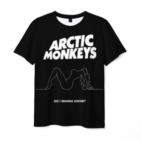 Мужская футболка 3D с принтом Arctic Monkeys в Екатеринбурге, 100% полиэфир | прямой крой, круглый вырез горловины, длина до линии бедер | arctic monkeys | алекс тёрнер | арктик манкиз | группы | джейми кук | инди | музыка | мэтт хелдерс | ник омэлли | постпанк | рок