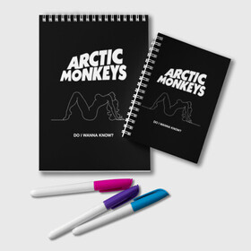 Блокнот с принтом Arctic Monkeys в Екатеринбурге, 100% бумага | 48 листов, плотность листов — 60 г/м2, плотность картонной обложки — 250 г/м2. Листы скреплены удобной пружинной спиралью. Цвет линий — светло-серый
 | Тематика изображения на принте: arctic monkeys | алекс тёрнер | арктик манкиз | группы | джейми кук | инди | музыка | мэтт хелдерс | ник омэлли | постпанк | рок