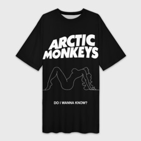 Платье-футболка 3D с принтом Arctic Monkeys в Екатеринбурге,  |  | arctic monkeys | алекс тёрнер | арктик манкиз | группы | джейми кук | инди | музыка | мэтт хелдерс | ник омэлли | постпанк | рок