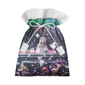 Подарочный 3D мешок с принтом Marshmello в Екатеринбурге, 100% полиэстер | Размер: 29*39 см | Тематика изображения на принте: alone | beautiful now | disc | dj | jockey | marshmallow | американский | диджей | дискотека | маршмэллоу | продюсер