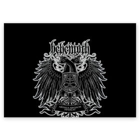 Поздравительная открытка с принтом Behemoth в Екатеринбурге, 100% бумага | плотность бумаги 280 г/м2, матовая, на обратной стороне линовка и место для марки
 | Тематика изображения на принте: behemoth | black metal | death metal | inferno | nergal | orion | seth | блэк метал | группы | дэт метал | метал | музыка | рок