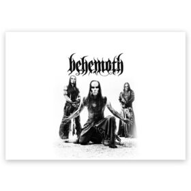 Поздравительная открытка с принтом Behemoth в Екатеринбурге, 100% бумага | плотность бумаги 280 г/м2, матовая, на обратной стороне линовка и место для марки
 | behemoth | black metal | death metal | inferno | nergal | orion | seth | блэк метал | группы | дэт метал | метал | музыка | рок