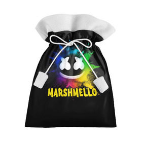Подарочный 3D мешок с принтом Marshmello в Екатеринбурге, 100% полиэстер | Размер: 29*39 см | Тематика изображения на принте: alone | beautiful now | disc | dj | jockey | marshmallow | американский | диджей | дискотека | маршмэллоу | продюсер