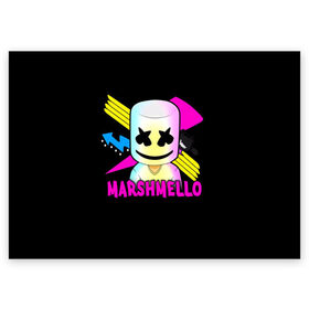 Поздравительная открытка с принтом Marshmello в Екатеринбурге, 100% бумага | плотность бумаги 280 г/м2, матовая, на обратной стороне линовка и место для марки
 | alone | beautiful now | disc | dj | jockey | marshmallow | американский | диджей | дискотека | маршмэллоу | продюсер