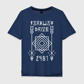 Мужская футболка хлопок Oversize с принтом Parkway Drive в Екатеринбурге, 100% хлопок | свободный крой, круглый ворот, “спинка” длиннее передней части | atlas | ire | parkway drive | pd | группы | метал | музыка | рок | хеви метал
