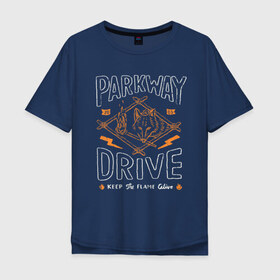 Мужская футболка хлопок Oversize с принтом Parkway Drive в Екатеринбурге, 100% хлопок | свободный крой, круглый ворот, “спинка” длиннее передней части | atlas | ire | parkway drive | pd | группы | метал | музыка | рок | хеви метал