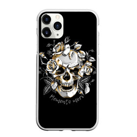 Чехол для iPhone 11 Pro матовый с принтом Memento mori в Екатеринбурге, Силикон |  | blac | death | drawing | flowers | graphics | head | ornament | patterns | remember | roses | skeleton | skull | symbol | голова | графика | надпись | орнамент | помни | рисунок | розы | символ | скелет | текст | узоры | фон | цветы | череп | чер