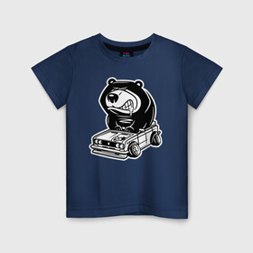 Детская футболка хлопок с принтом Медведь на жигулях  в Екатеринбурге, 100% хлопок | круглый вырез горловины, полуприлегающий силуэт, длина до линии бедер | ваз 2103 | ваз 2106 | жигули | жигули 2103 | жигули 2106