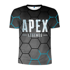 Мужская футболка 3D спортивная с принтом Apex Legends в Екатеринбурге, 100% полиэстер с улучшенными характеристиками | приталенный силуэт, круглая горловина, широкие плечи, сужается к линии бедра | Тематика изображения на принте: apex | battle royale | legends | titanfall | апекс | легенды | тайтанфол | титанфол
