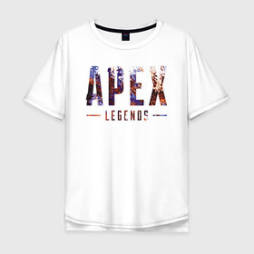 Мужская футболка хлопок Oversize с принтом Apex в Екатеринбурге, 100% хлопок | свободный крой, круглый ворот, “спинка” длиннее передней части | apex | battle royale | legends | titanfall | апекс | легенды | тайтанфол | титанфол