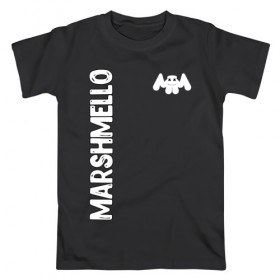 Мужская футболка хлопок с принтом Marshmello в Екатеринбурге, 100% хлопок | прямой крой, круглый вырез горловины, длина до линии бедер, слегка спущенное плечо. | 