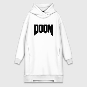 Платье-худи хлопок с принтом DOOM в Екатеринбурге,  |  | devil | doom | hell | mark of the doom slayer | slayer | ад | гарнил | дум | знаки | иероглифы | компьютерные игры 2019 | преисподняя | символ | солдат