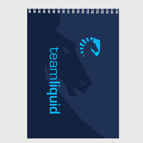 Скетчбук с принтом TEAM LIQUID в Екатеринбурге, 100% бумага
 | 48 листов, плотность листов — 100 г/м2, плотность картонной обложки — 250 г/м2. Листы скреплены сверху удобной пружинной спиралью | 2019 | blue | cybersport | esport | liquid | logo | pro league | team | team liquid | киберспорт | логотип | тим ликвид | фирменные цвета