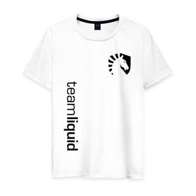 Мужская футболка хлопок с принтом TEAM LIQUID в Екатеринбурге, 100% хлопок | прямой крой, круглый вырез горловины, длина до линии бедер, слегка спущенное плечо. | 2019 | blue | cybersport | esport | liquid | logo | pro league | team | team liquid | киберспорт | логотип | тим ликвид | фирменные цвета
