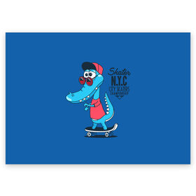 Поздравительная открытка с принтом Skate NYC в Екатеринбурге, 100% бумага | плотность бумаги 280 г/м2, матовая, на обратной стороне линовка и место для марки
 | freestyle | n | skateboard | бейсболка | город | графика | движение | дикий | доска | животное | колёса | красный | крокодил | крутой | надпись | нью йорк | очки | рисунок | ролики | сила | синий | скейтборд | спорт