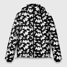 Мужская зимняя куртка 3D с принтом MARSHMELLO в Екатеринбурге, верх — 100% полиэстер; подкладка — 100% полиэстер; утеплитель — 100% полиэстер | длина ниже бедра, свободный силуэт Оверсайз. Есть воротник-стойка, отстегивающийся капюшон и ветрозащитная планка. 

Боковые карманы с листочкой на кнопках и внутренний карман на молнии. | black and white | christopher comstock | dj | marshmello | music | диджей | клубная музыка | клубняк | крис комсток | логотип | маршмэллоу | музыка | черно белый