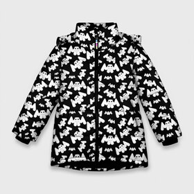 Зимняя куртка для девочек 3D с принтом MARSHMELLO в Екатеринбурге, ткань верха — 100% полиэстер; подклад — 100% полиэстер, утеплитель — 100% полиэстер. | длина ниже бедра, удлиненная спинка, воротник стойка и отстегивающийся капюшон. Есть боковые карманы с листочкой на кнопках, утяжки по низу изделия и внутренний карман на молнии. 

Предусмотрены светоотражающий принт на спинке, радужный светоотражающий элемент на пуллере молнии и на резинке для утяжки. | black and white | christopher comstock | dj | marshmello | music | диджей | клубная музыка | клубняк | крис комсток | логотип | маршмэллоу | музыка | черно белый