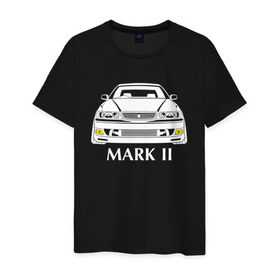 Мужская футболка хлопок с принтом Toyota Mark2 JZX100 в Екатеринбурге, 100% хлопок | прямой крой, круглый вырез горловины, длина до линии бедер, слегка спущенное плечо. | Тематика изображения на принте: jzx100 | mark2 jzx100 | toyota | toyota mark2 | toyota mark2 jzx100