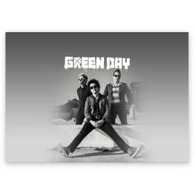 Поздравительная открытка с принтом Green Day в Екатеринбурге, 100% бумага | плотность бумаги 280 г/м2, матовая, на обратной стороне линовка и место для марки
 | Тематика изображения на принте: green day | greenday | punk | rock | грин дэй | группы | музыка | панк | рок