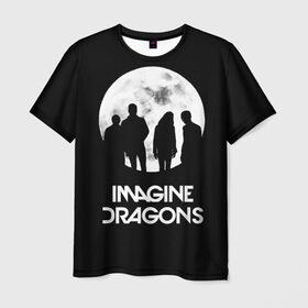 Мужская футболка 3D с принтом Imagine Dragons в Екатеринбурге, 100% полиэфир | прямой крой, круглый вырез горловины, длина до линии бедер | Тематика изображения на принте: believer | evolve | imagine dragons | night visions | radioactive | rock | группы | имейджин драгонс | инди | музыка | рок