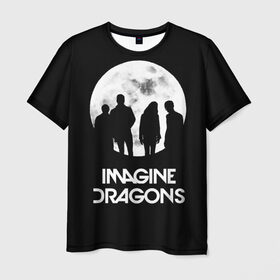 Мужская футболка 3D с принтом Imagine Dragons в Екатеринбурге, 100% полиэфир | прямой крой, круглый вырез горловины, длина до линии бедер | believer | evolve | imagine dragons | night visions | radioactive | rock | группы | имейджин драгонс | инди | музыка | рок