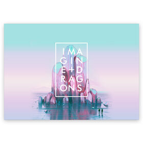 Поздравительная открытка с принтом Imagine Dragons в Екатеринбурге, 100% бумага | плотность бумаги 280 г/м2, матовая, на обратной стороне линовка и место для марки
 | believer | evolve | imagine dragons | night visions | radioactive | rock | группы | имейджин драгонс | инди | музыка | рок