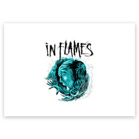 Поздравительная открытка с принтом In Flames в Екатеринбурге, 100% бумага | плотность бумаги 280 г/м2, матовая, на обратной стороне линовка и место для марки
 | Тематика изображения на принте: battles | death metal | in flames | inflames | metal | rock | группы | дэт метал | метал | музыка | рок