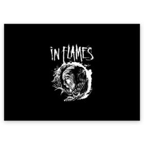 Поздравительная открытка с принтом In Flames в Екатеринбурге, 100% бумага | плотность бумаги 280 г/м2, матовая, на обратной стороне линовка и место для марки
 | Тематика изображения на принте: battles | death metal | in flames | inflames | metal | rock | группы | дэт метал | метал | музыка | рок