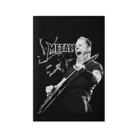 Обложка для паспорта матовая кожа с принтом Metallica в Екатеринбурге, натуральная матовая кожа | размер 19,3 х 13,7 см; прозрачные пластиковые крепления | heavy metal | metal | metallica | группы | метал | металлика | музыка | рок | трэш метал | хєви метал