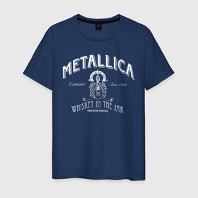 Мужская футболка хлопок с принтом Metallica в Екатеринбурге, 100% хлопок | прямой крой, круглый вырез горловины, длина до линии бедер, слегка спущенное плечо. | heavy metal | metal | metallica | группы | метал | металлика | музыка | рок | трэш метал | хєви метал