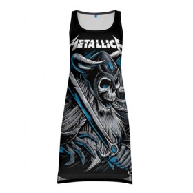 Платье-майка 3D с принтом Metallica в Екатеринбурге, 100% полиэстер | полуприлегающий силуэт, широкие бретели, круглый вырез горловины, удлиненный подол сзади. | heavy metal | metal | metallica | группы | метал | металлика | музыка | рок | трэш метал | хєви метал