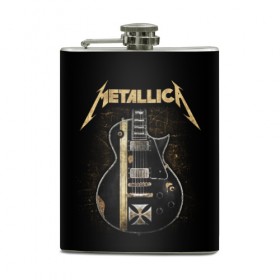 Фляга с принтом Metallica в Екатеринбурге, металлический корпус | емкость 0,22 л, размер 125 х 94 мм. Виниловая наклейка запечатывается полностью | heavy metal | metal | metallica | группы | метал | металлика | музыка | рок | трэш метал | хєви метал