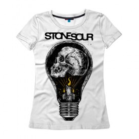 Женская футболка 3D с принтом Stone Sour в Екатеринбурге, 100% полиэфир ( синтетическое хлопкоподобное полотно) | прямой крой, круглый вырез горловины, длина до линии бедер | Тематика изображения на принте: metal | rock | slipknot | stone sour | альтернатива | группы | кори тейлор | метал | музыка | ню метал | рок