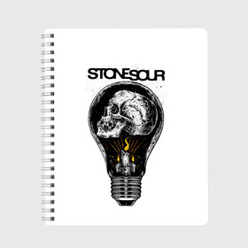 Тетрадь с принтом Stone Sour в Екатеринбурге, 100% бумага | 48 листов, плотность листов — 60 г/м2, плотность картонной обложки — 250 г/м2. Листы скреплены сбоку удобной пружинной спиралью. Уголки страниц и обложки скругленные. Цвет линий — светло-серый
 | Тематика изображения на принте: metal | rock | slipknot | stone sour | альтернатива | группы | кори тейлор | метал | музыка | ню метал | рок