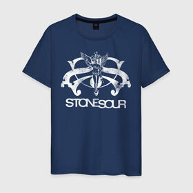 Мужская футболка хлопок с принтом Stone Sour в Екатеринбурге, 100% хлопок | прямой крой, круглый вырез горловины, длина до линии бедер, слегка спущенное плечо. | metal | rock | slipknot | stone sour | альтернатива | группы | кори тейлор | метал | музыка | ню метал | рок