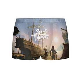 Мужские трусы 3D с принтом Sea of Thieves в Екатеринбурге, 50% хлопок, 50% полиэстер | классическая посадка, на поясе мягкая тканевая резинка | Тематика изображения на принте: blade | captain | game | hat | ken | pirate | sea of thieves | snake | sword | tatoo | woman | игры | пираты