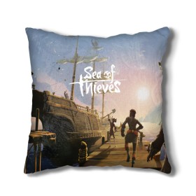 Подушка 3D с принтом Sea of Thieves в Екатеринбурге, наволочка – 100% полиэстер, наполнитель – холлофайбер (легкий наполнитель, не вызывает аллергию). | состоит из подушки и наволочки. Наволочка на молнии, легко снимается для стирки | blade | captain | game | hat | ken | pirate | sea of thieves | snake | sword | tatoo | woman | игры | пираты