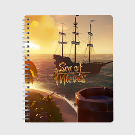 Тетрадь с принтом Sea of Thieves в Екатеринбурге, 100% бумага | 48 листов, плотность листов — 60 г/м2, плотность картонной обложки — 250 г/м2. Листы скреплены сбоку удобной пружинной спиралью. Уголки страниц и обложки скругленные. Цвет линий — светло-серый
 | blade | captain | game | hat | ken | pirate | sea of thieves | snake | sword | tatoo | woman | игры | пираты